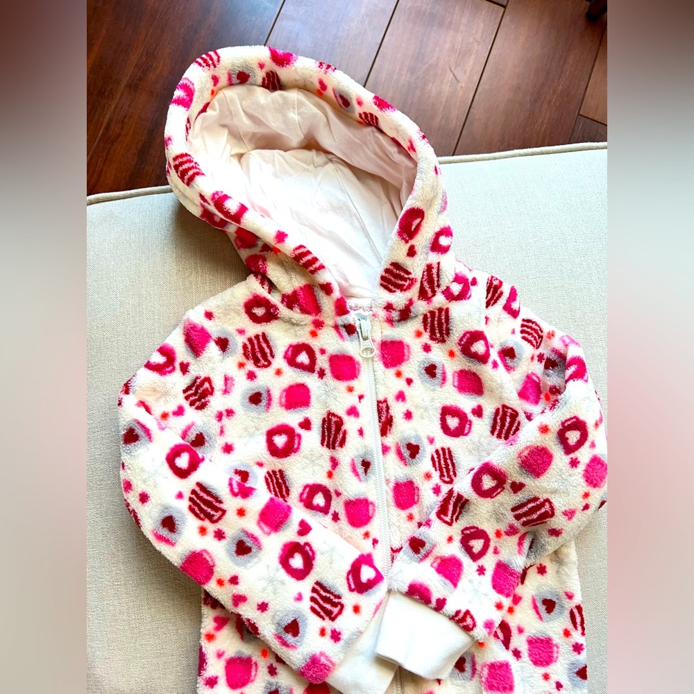 Dip size 2T fleece zip front jumpsuit one piece cozy hot cocoa lounge play wear